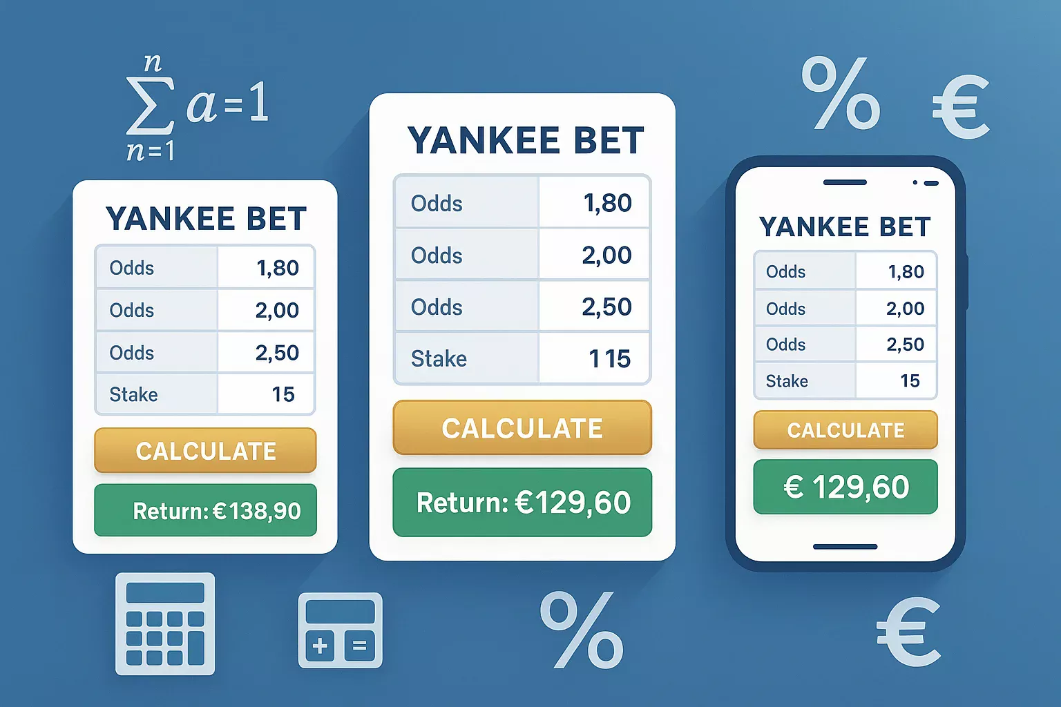 Calculadoras de apuestas Yankee AceOdds y Bet Calculator para cálculos precisos