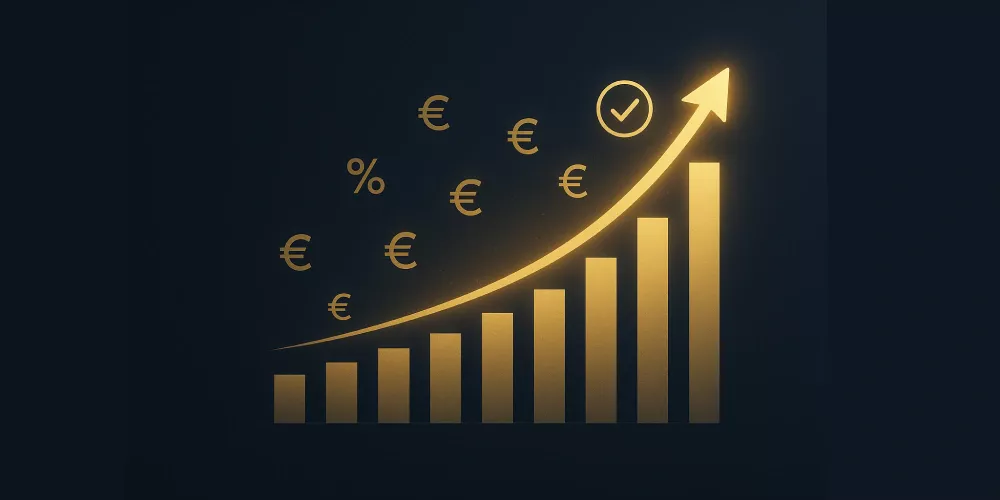 Gráfico de crecimiento exitoso del bankroll gracias a la disciplina y gestión adecuada